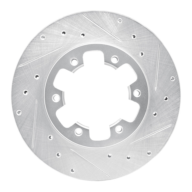 R1 Concepts R1 83-85 Nissan 720 DATSUN Front Right Drilled & Slotted Silver Brake Rotor