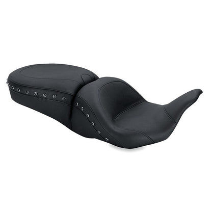 Mustang Motorcycle Mustang 08-21 Harley Electra Glide,Rd Glide,Rd King Str Glide Lowdown 1PC Seat Black Pearls - Black