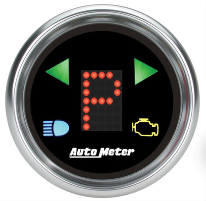 Autometer Designer 2-1/16in Chrome Domed Lens Black Dial PRNDL Gauge