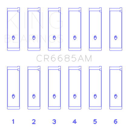 King Engine Bearings Isuzu 6VD1 Connecting (Size +1.0) Rod Bearing Set