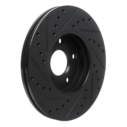 R1 Concepts R1 10-13 Ford Transit Connect Front Right Drilled & Slotted Black Brake Rotor
