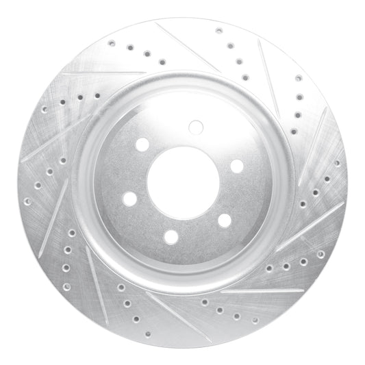 R1 Concepts R1 03-17 Dodge Viper Front Right Drilled & Slotted Silver Brake Rotor