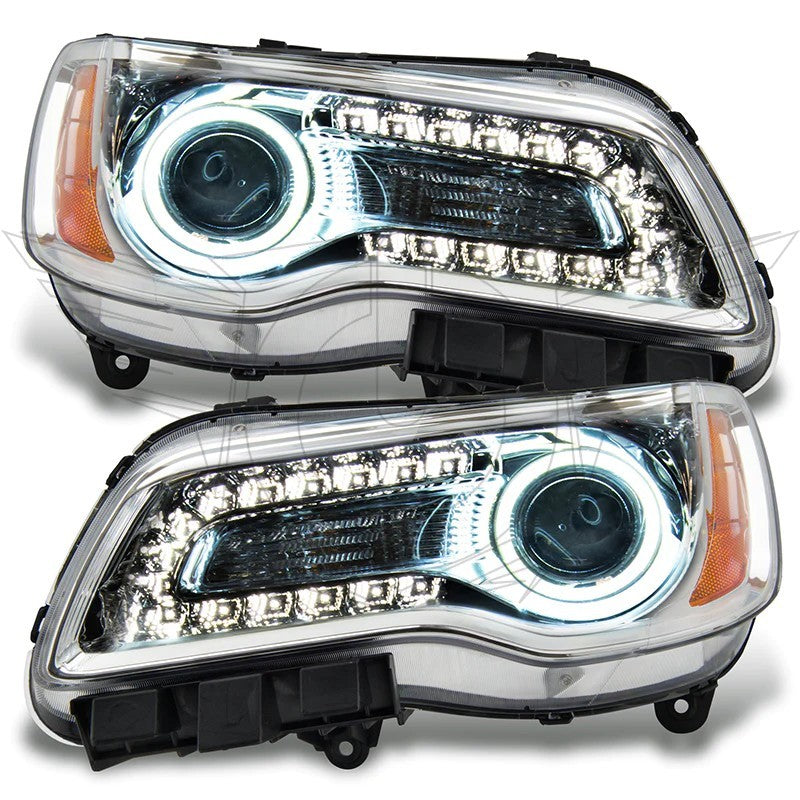 ORACLE Lighting Oracle 11-14 Chrysler 300C NON HID LED Halo Headlights Chrome Housing - Blue