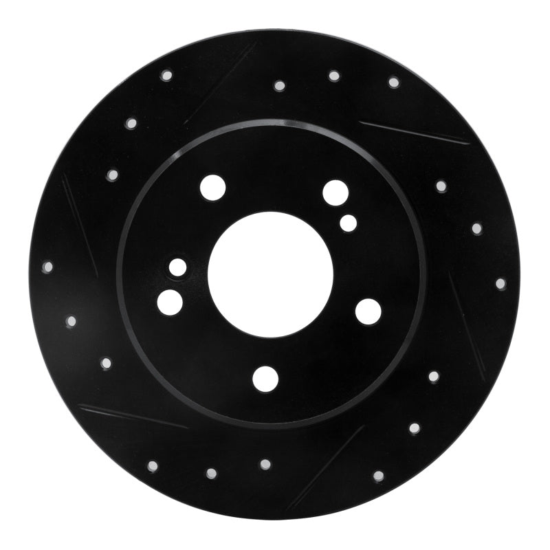 R1 Concepts R1 01-03 Hyundai XG350 Front Left Drilled & Slotted Black Brake Rotor