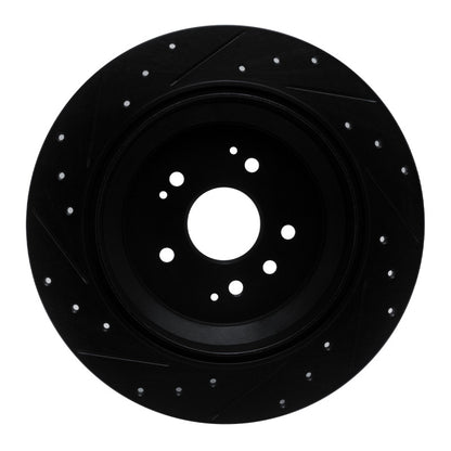 R1 Concepts R1 14-16 Acura MDX Rear Right Drilled & Slotted Black Brake Rotor