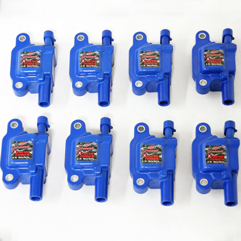 Granatelli Motor Sports Granatelli 05-13 GM LS1/LS2/LS3/LS4/LS5/LS6/LS7/LS9/LSA Hi-Perf Coil Packs - Blue (Set of 8)