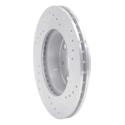R1 Concepts R1 82-83 Honda Accord Sedan Front Left Drilled & Slotted Silver Brake Rotor