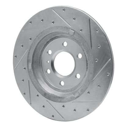 R1 Concepts R1 11-15 VPG MV-1 Rear Left Drilled & Slotted Silver Brake Rotor