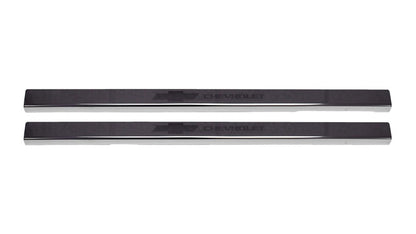 Putco 2019+ Chevrolet Silverado LD- Crew Cab w/ Bow Tie Etching (4pcs) Black Platinum Door Sills