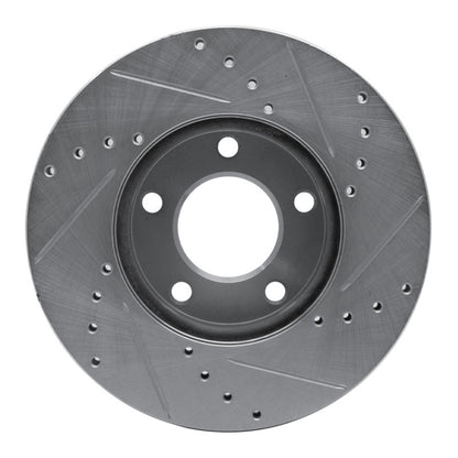 R1 Concepts R1 04-13 Mazda 3 Front Left Drilled & Slotted Silver Brake Rotor