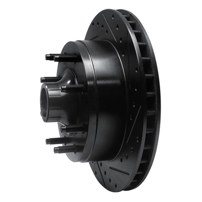 R1 Concepts R1 80-85 Ford F-250 2WD (Excl Super Duty) Front Right Drilled & Slotted Black Brake Rotor
