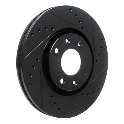 R1 Concepts R1 03-25 Peugeot Partner (Mexico) Front Right Drilled & Slotted Black Brake Rotor