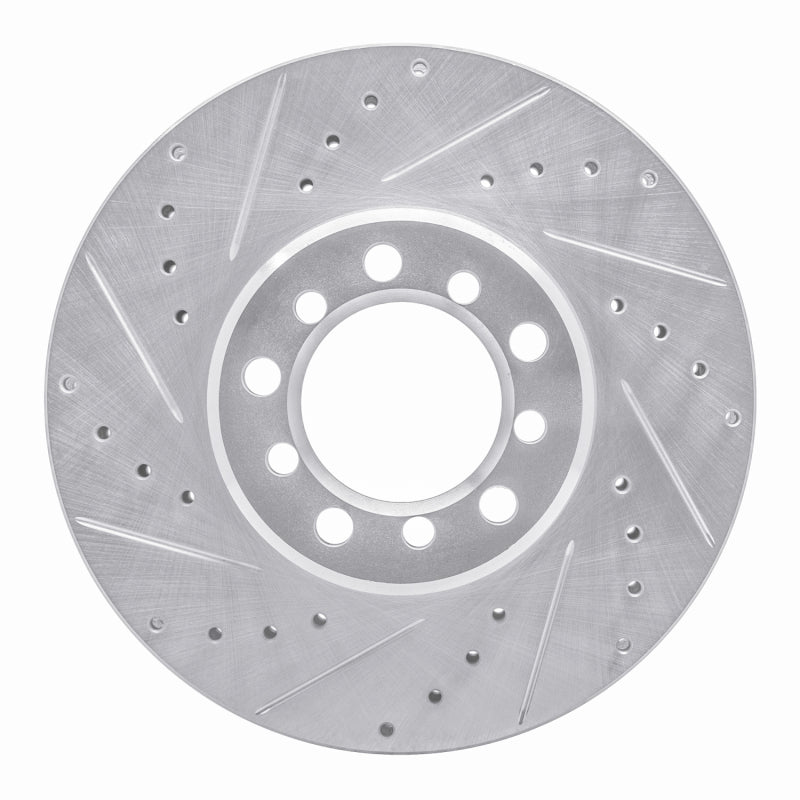 R1 Concepts R1 85-91 Mercedes-Benz 300SD Front Left Drilled & Slotted Silver Brake Rotor