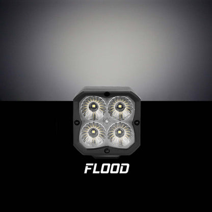 XKGLOW XK Glow XKchrome 20w LED Cube Light w/ RGB Accent Light Kit w/ Controller- Flood Beam 2pc