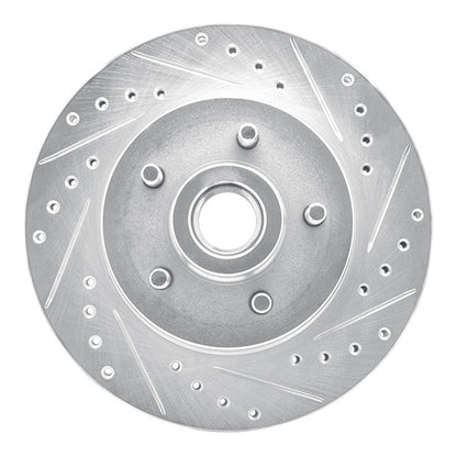 R1 Concepts R1 1987-1990 Dodge Dakota RWD Front Right Drilled & Slotted Silver Brake Rotor