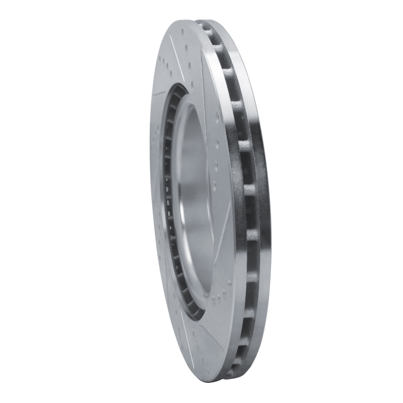 R1 Concepts R1 2021-2025 Acura TLX Front Left Drilled & Slotted Silver Brake Rotor
