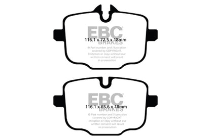 EBC Racing 2021+ BMW M3/M4 (G80/G82/G83) / 2023+ BMW M2 (G97) RP-X Rear Brake Pads