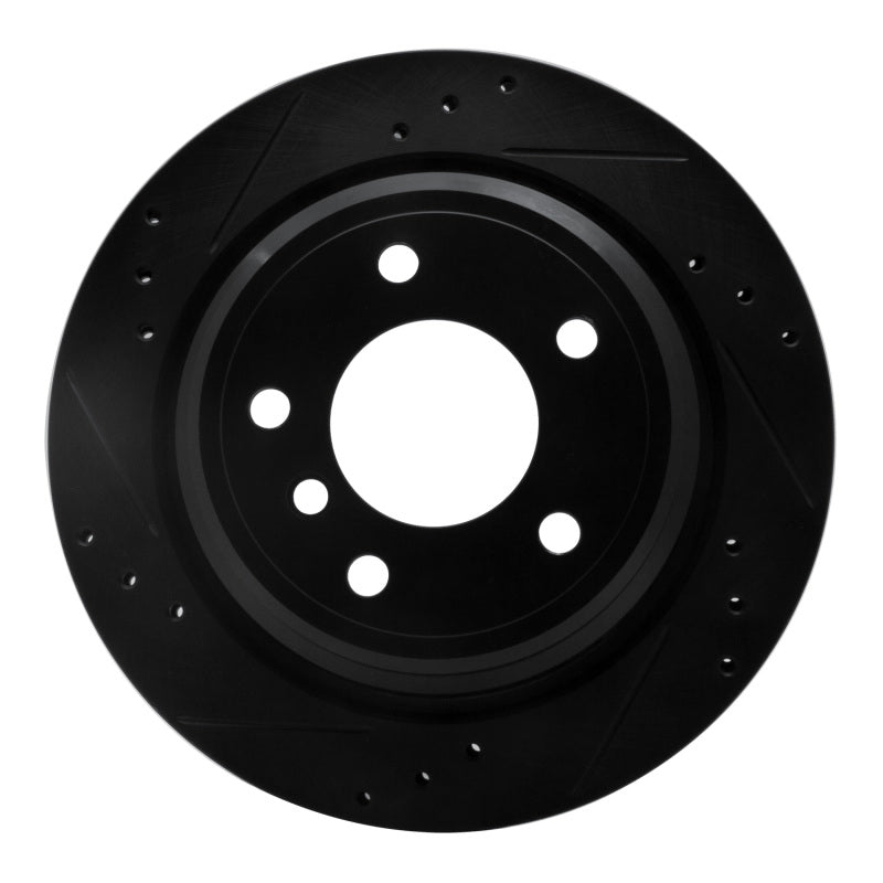 R1 Concepts R1 96-03 BMW 525I (USA/Canada) Rear Left Drilled & Slotted Black Brake Rotor