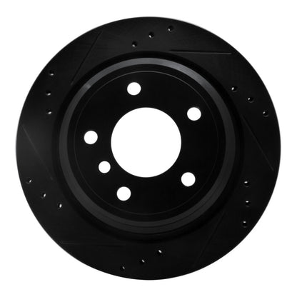 R1 Concepts R1 96-03 BMW 525I (USA/Canada) Rear Left Drilled & Slotted Black Brake Rotor