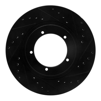 R1 Concepts R1 86-86 Porsche 944 Turbo Front Right Drilled & Slotted Black Brake Rotor