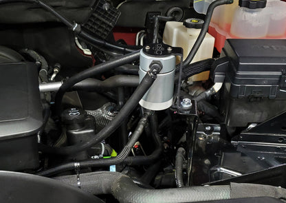 J&L 20-26 Chevy Silverado/GMC Sierra 2500/3500 6.6L Drivers Side Oil Separator 3.0 - Clear Anodi