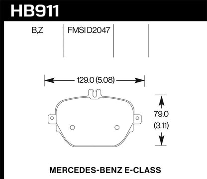 Hawk Performance Hawk 17-18 Mercedes-Benz E43 AMG 4Matic 3.0L/ 2018 Mercedes-Benz E400 HPS 5.0 Street Rear Brake Pads