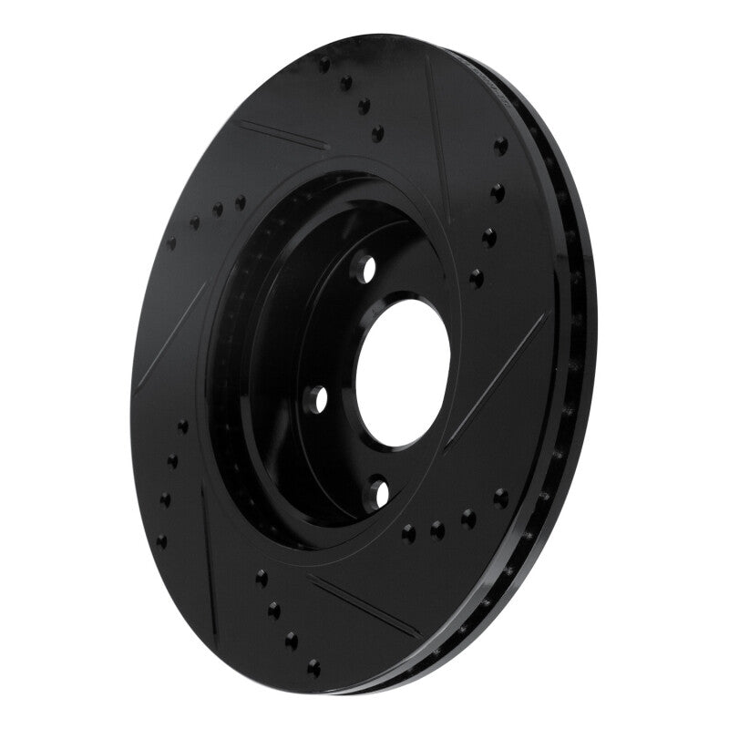 R1 Concepts R1 14-24 Mazda 3 Front Left Drilled & Slotted Black Brake Rotor