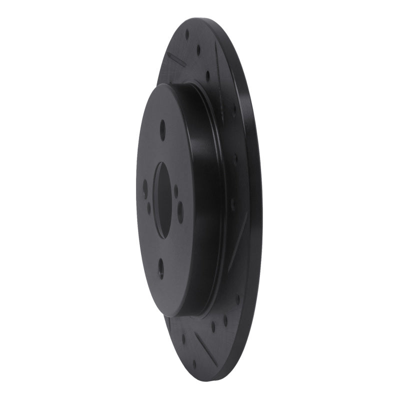R1 Concepts R1 12-18 Toyota Yaris (USA/Canada) Rear Right Drilled & Slotted Black Brake Rotor