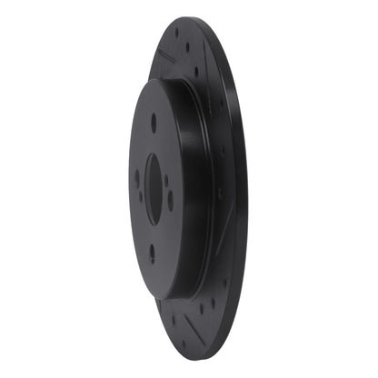 R1 Concepts R1 12-18 Toyota Yaris (USA/Canada) Rear Right Drilled & Slotted Black Brake Rotor