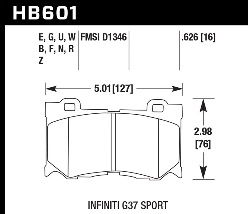 Hawk Performance Hawk 10-11 Infiniti FX50 / 09-10 G37 / 09-10 Nissan 370Z DTC-60 Race Front Brake Pads