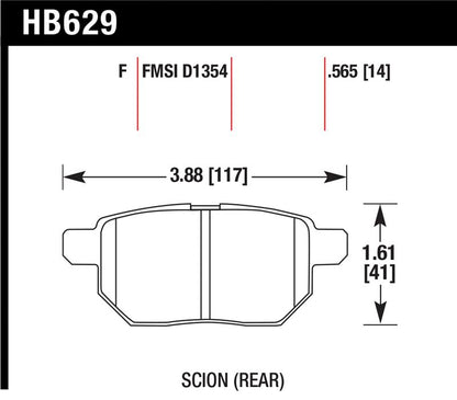 Hawk Performance Hawk 08-11 Scion xB / 09-10 Toyota Corolla / 09-10 Matrix / 10 Prius  HPS Street Rear Brake Pads
