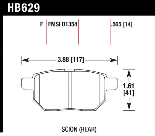 Hawk Performance Hawk 08-11 Scion xB / 09-10 Toyota Corolla / 09-10 Matrix / 10 Prius  HPS Street Rear Brake Pads