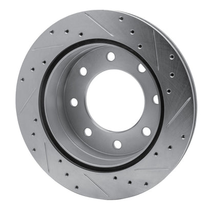 R1 Concepts R1 03-05 Chevrolet Silverado 1500 Rear Left Drilled & Slotted Silver Brake Rotor