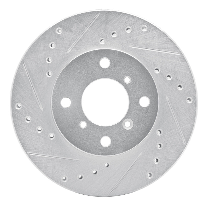 R1 Concepts R1 99-07 Suzuki Aerio Front Left Drilled & Slotted Silver Brake Rotor