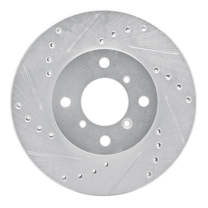 R1 Concepts R1 99-07 Suzuki Aerio Front Left Drilled & Slotted Silver Brake Rotor