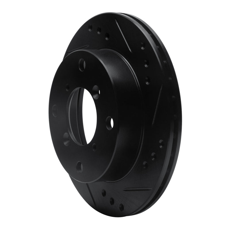 R1 Concepts R1 89-01 Chevrolet Metro Front Right Drilled & Slotted Black Brake Rotor