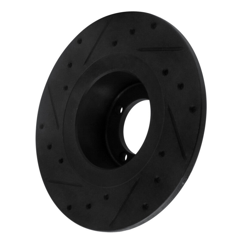 R1 Concepts R1 67-76 BMW 1600 Front Right Drilled & Slotted Black Brake Rotor