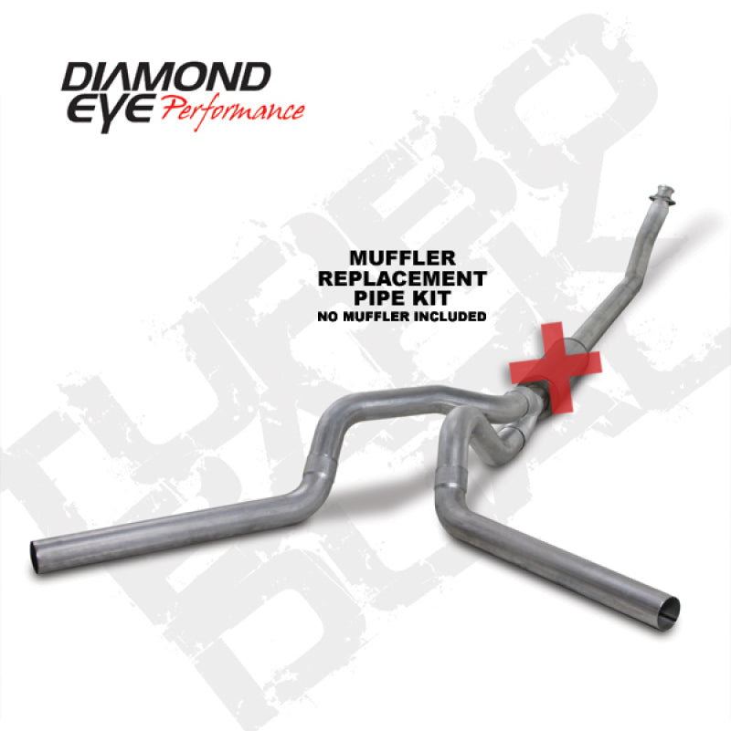 Diamond Eye Performance Diamond Eye KIT 4in Turbo Back MFLR RPLCMENT PIPE DUAL AL: 94-02 DODGE CUMMINS 5.9L