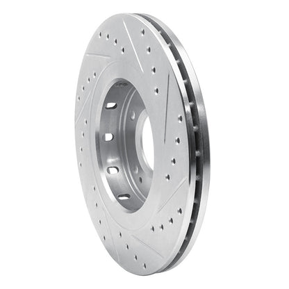 R1 Concepts R1 05-22 Mitsubishi Outlander Front Left Drilled & Slotted Silver Brake Rotor