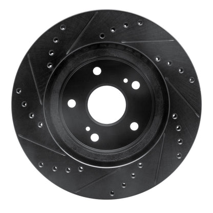 R1 Concepts R1 06-17 Suzuki Grand Vitara (Mexico) Front Right Drilled & Slotted Black Brake Rotor
