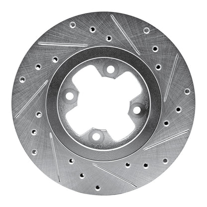R1 Concepts R1 81-88 Nissan Maxima Front Left Drilled & Slotted Silver Brake Rotor