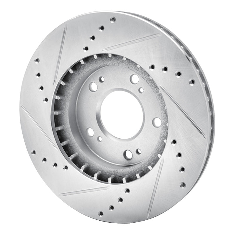 R1 Concepts R1 04-11 Mitsubishi Endeavor Front Right Drilled & Slotted Silver Brake Rotor