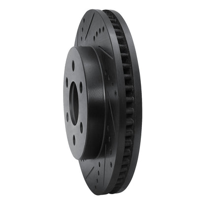 R1 Concepts R1 98-99 Cadillac DEVILLE Front Left Drilled & Slotted Black Brake Rotor