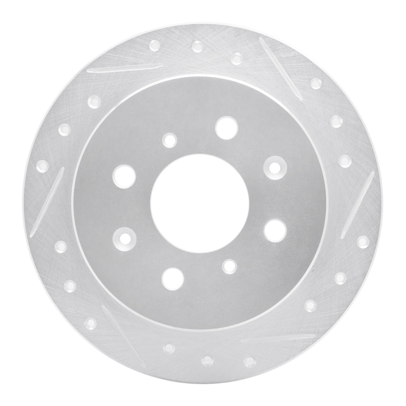 R1 Concepts R1 88-01 Acura Integra Rear Right Drilled & Slotted Silver Brake Rotor