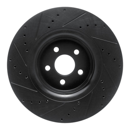 R1 Concepts R1 15-21 Ford Edge Front Right Drilled & Slotted Black Brake Rotor