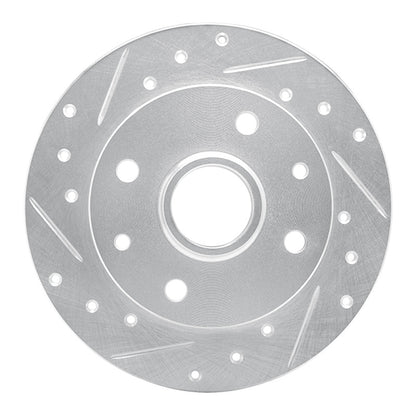 R1 Concepts R1 81-85 Mazda RX-7 Rear Left Drilled & Slotted Silver Brake Rotor