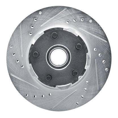 R1 Concepts R1 65-67 Ford Falcon Front Left Drilled & Slotted Silver Brake Rotor