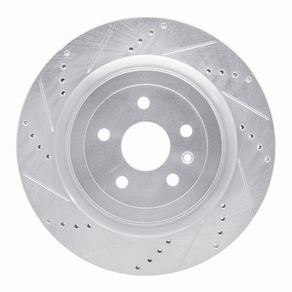 R1 Concepts R1 09-24 Cadillac CTS Rear Left Drilled & Slotted Silver Brake Rotor