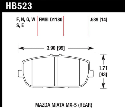 Hawk Performance Hawk 06-16 Mazda MX-5 Miata HT-10 Race Rear Brake Pads