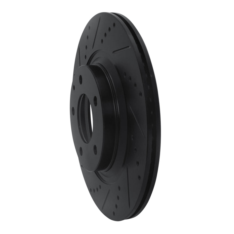 R1 Concepts R1 04-11 Mazda RX-8 Rear Left Drilled & Slotted Black Brake Rotor